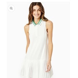 New ADDISON BAY Green Pique Performance Pleated Augusta Tennis Dress LARGE $168